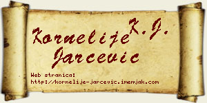 Kornelije Jarčević vizit kartica